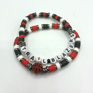 Trail Blazers Women's Beaded Bracelet - Red, Black, White